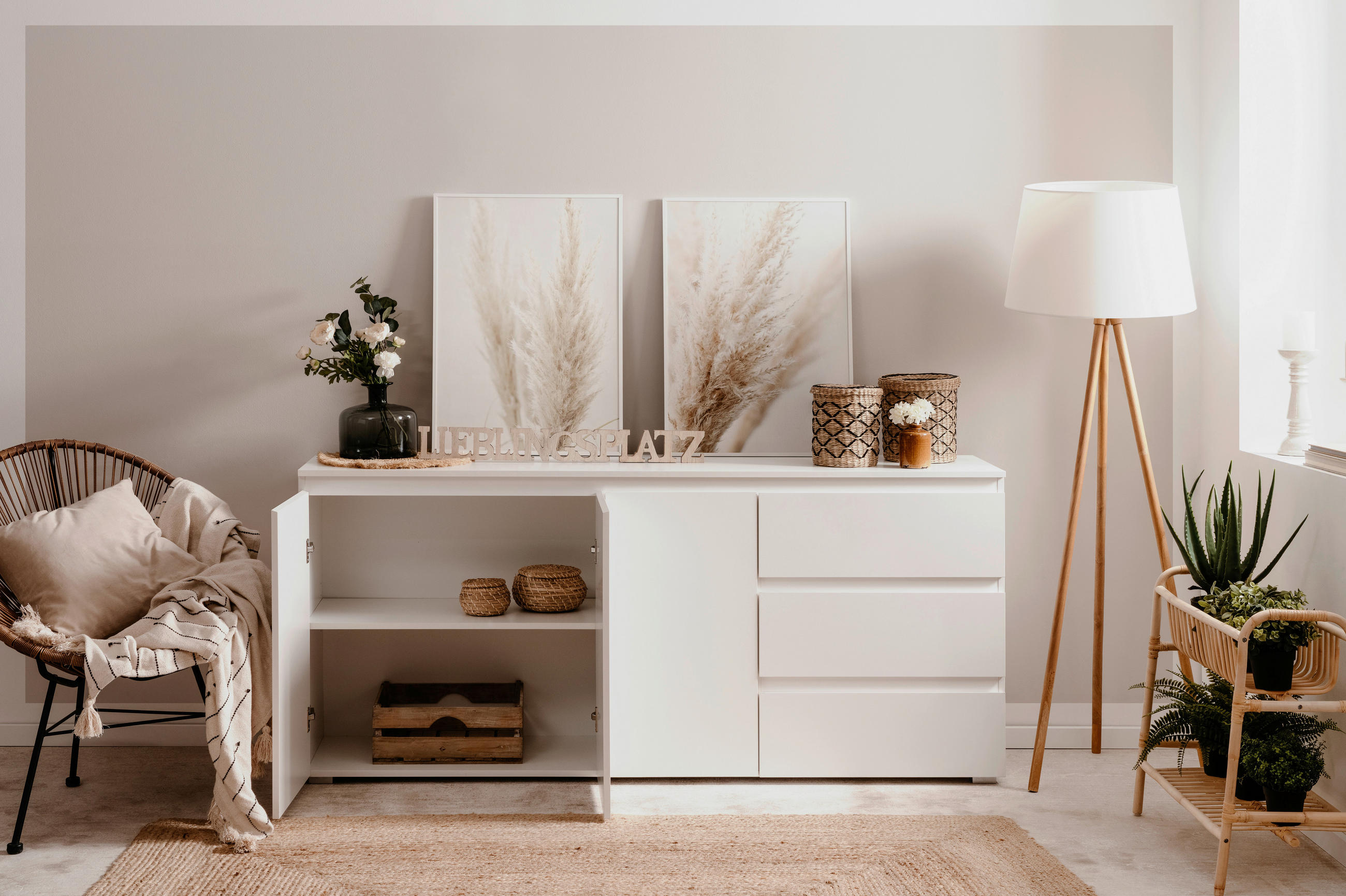 SIDEBOARD  in 178/80/40 cm  - Schwarz/Weiß, Design, Holzwerkstoff/Kunststoff (178/80/40cm) - Carryhome