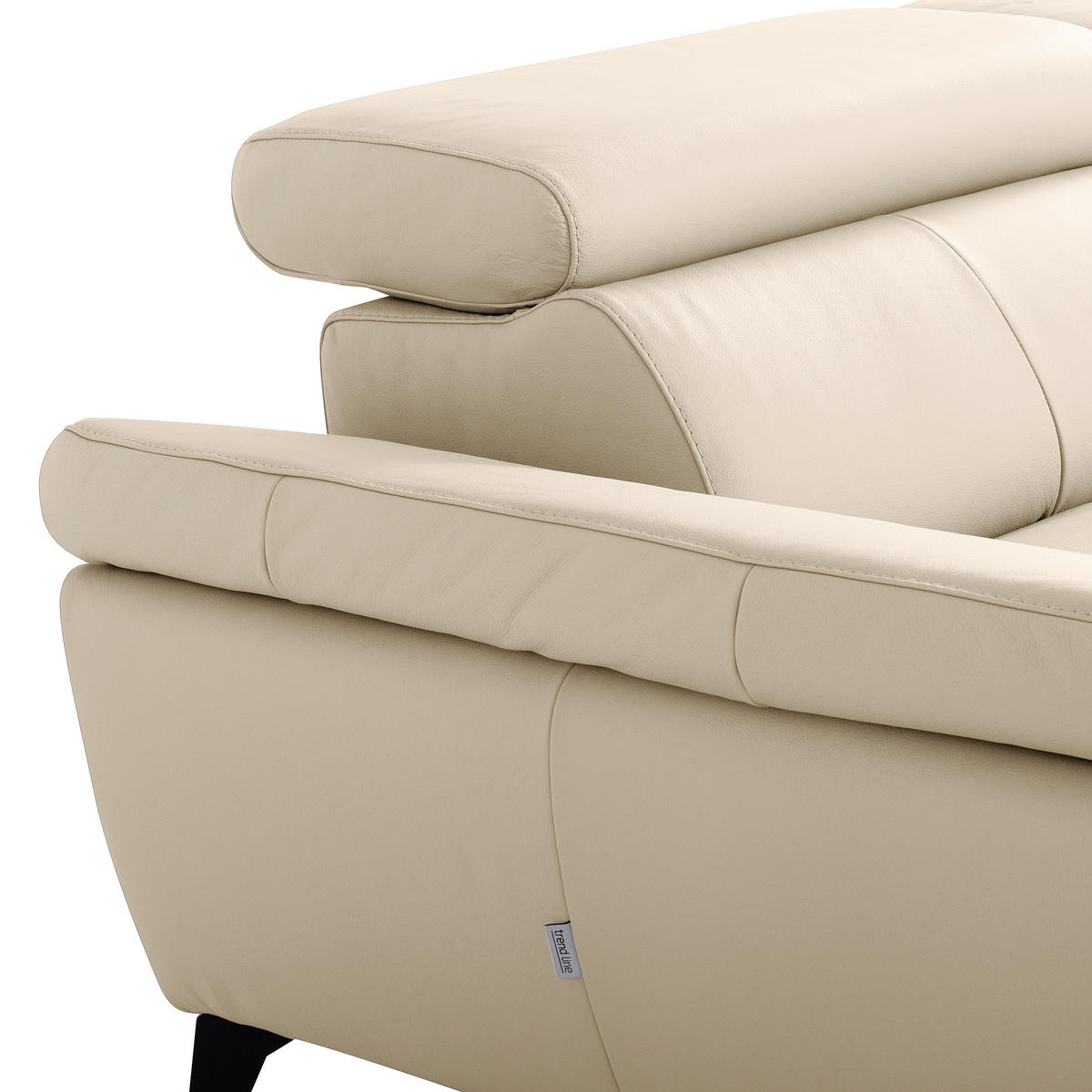 ECKSOFA SONO in Lederlook Echtleder Grau Armteilverstellung, Kopfteilverstellung  179/252 cm  - Schwarz/Grau, Design, Leder/Textil (179/252cm) - Livetastic