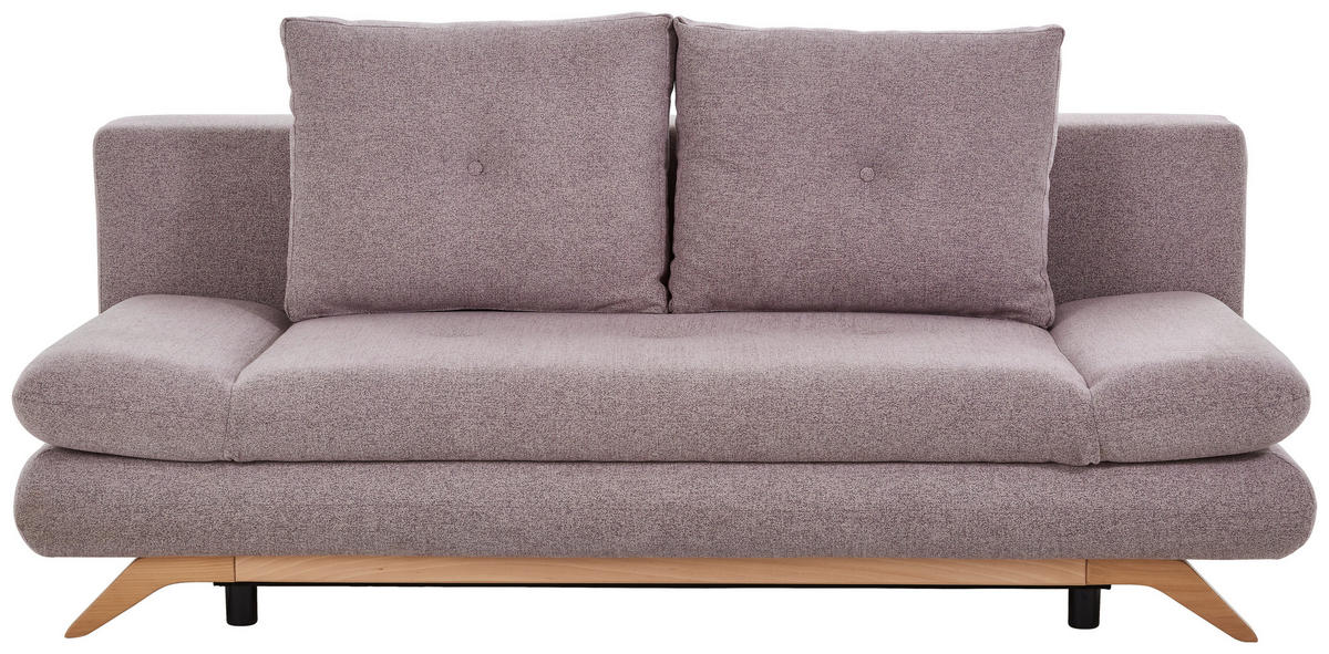 SCHLAFSOFA in Textil Grau, Altrosa  - Buchefarben/Altrosa, Konventionell, Holz/Textil (205/86/94cm) - Carryhome