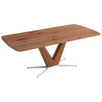 ESSTISCH Amerikanischer Nussbaum furniert rechteckig Nussbaumfarben, Edelstahlfarben  - Edelstahlfarben/Nussbaumfarben, Design, Holz/Holzwerkstoff (200/100/76cm) - Koinor