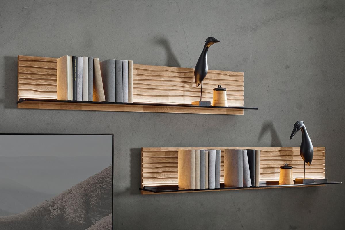 WANDBOARD  139/29/23 cm  - Eichefarben, Natur, Glas/Holz (139/29/23cm) - Valnatura