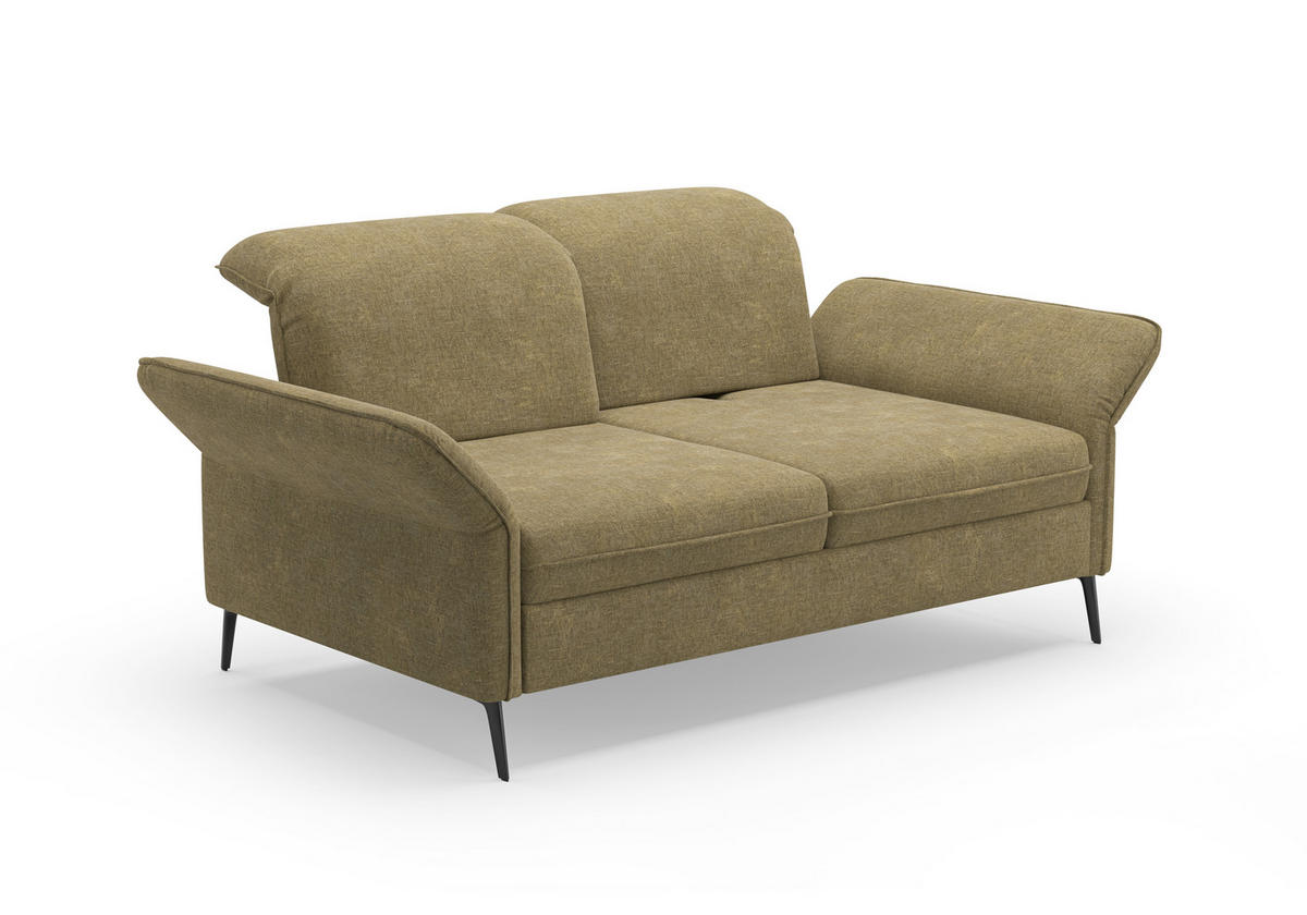 3-SITZER-SOFA Flachgewebe Olivgrün  - Schwarz/Olivgrün, KONVENTIONELL, Textil/Metall (199/92/123cm) - Sit & More