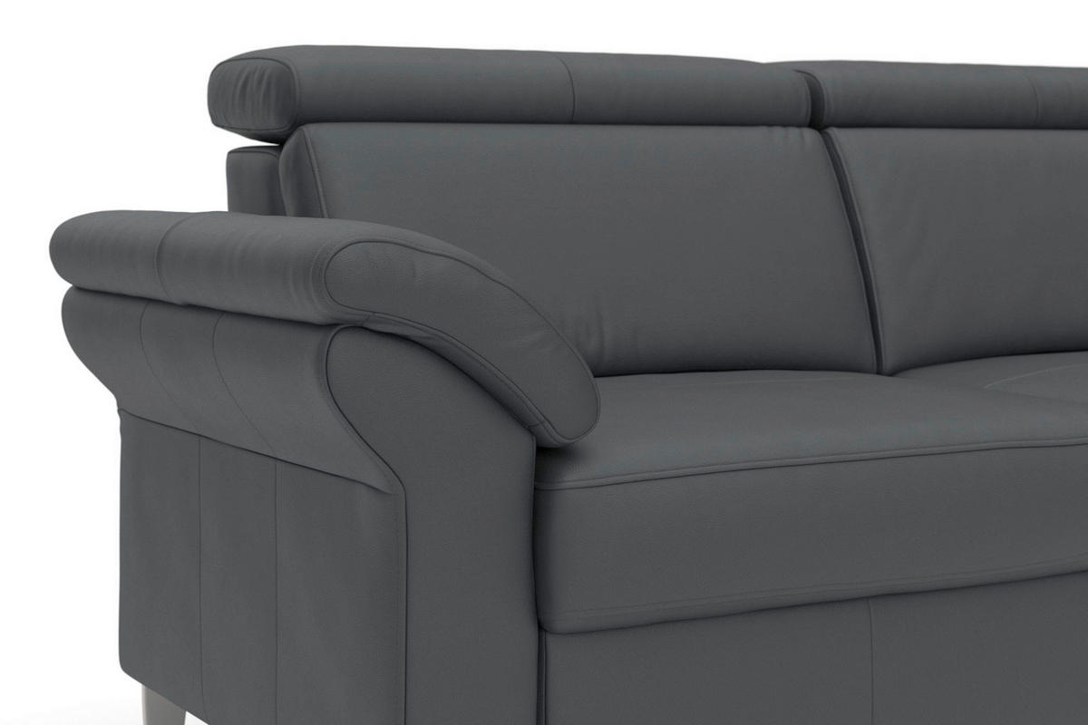 3-SITZER-SOFA ARNGAST E Echtleder Schwarz  - Chromfarben/Schwarz, Basics, Leder/Metall (186/84/93cm) - Sit & More