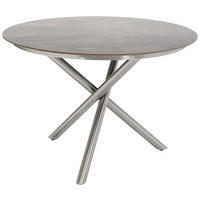 GARTENTISCH 110/110/75 cm Metall, Kunststoff rund  - Edelstahlfarben, Design, Kunststoff/Metall (110/110/75cm) - Ambia Garden
