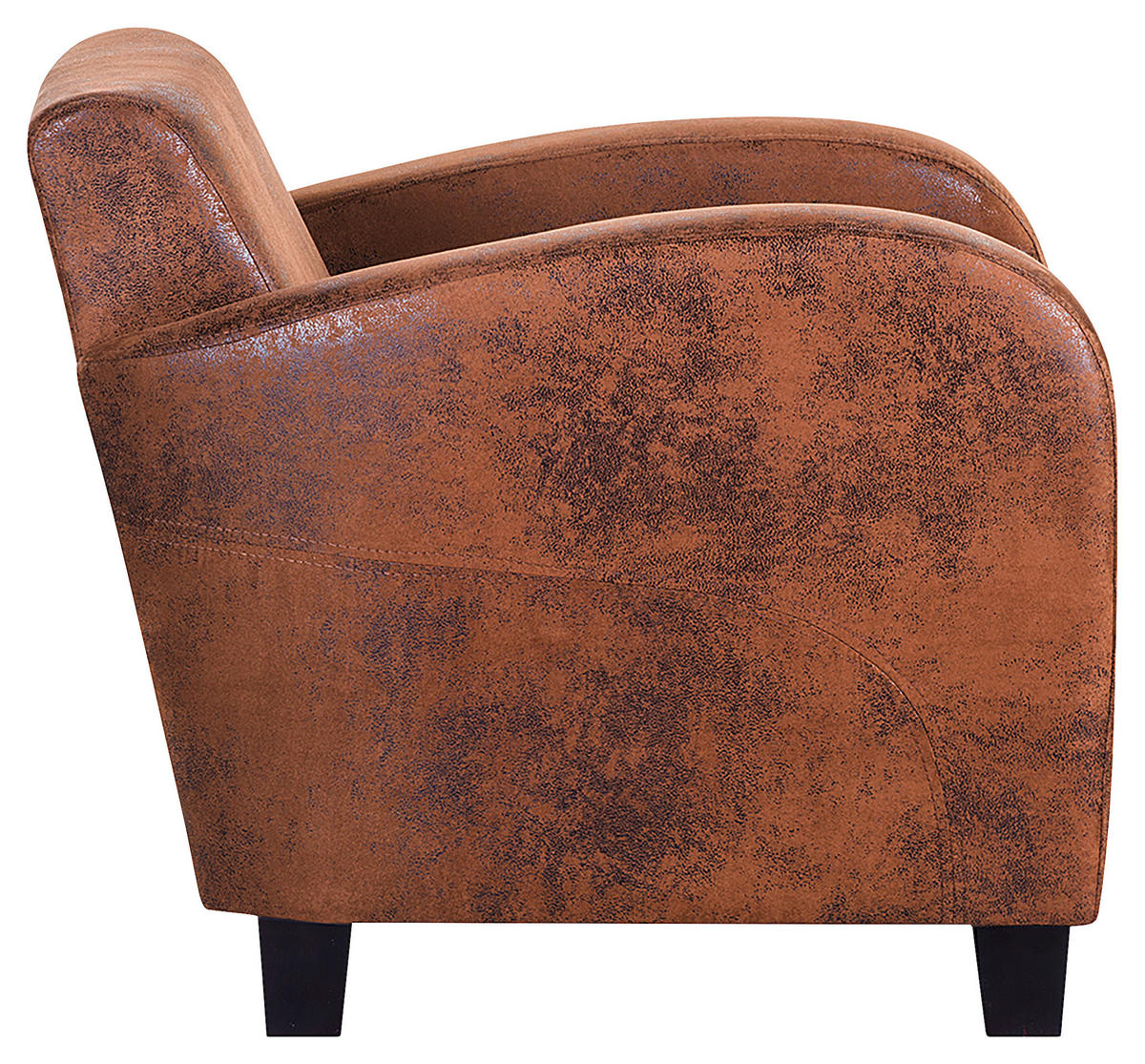 SESSEL in Lederlook Braun  - Dunkelbraun/Braun, Design, Holz/Textil (92/80/89cm) - Livetastic