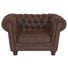 Chesterfield Sessel Mikrofaser Dunkelbraun - Dunkelbraun, LIFESTYLE, Holz/Textil (130/79/93cm)