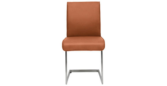 SCHWINGSTUHL  in Stahl Mikrofaser  - Edelstahlfarben/Karamell, Design, Holzwerkstoff/Textil (48/91/60cm) - Dieter Knoll