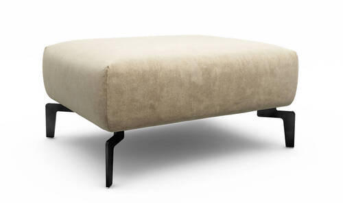HOCKER in Textil Sandfarben  - Sandfarben/Schwarz, Design, Textil/Metall (90/70/46cm) - SENSOO