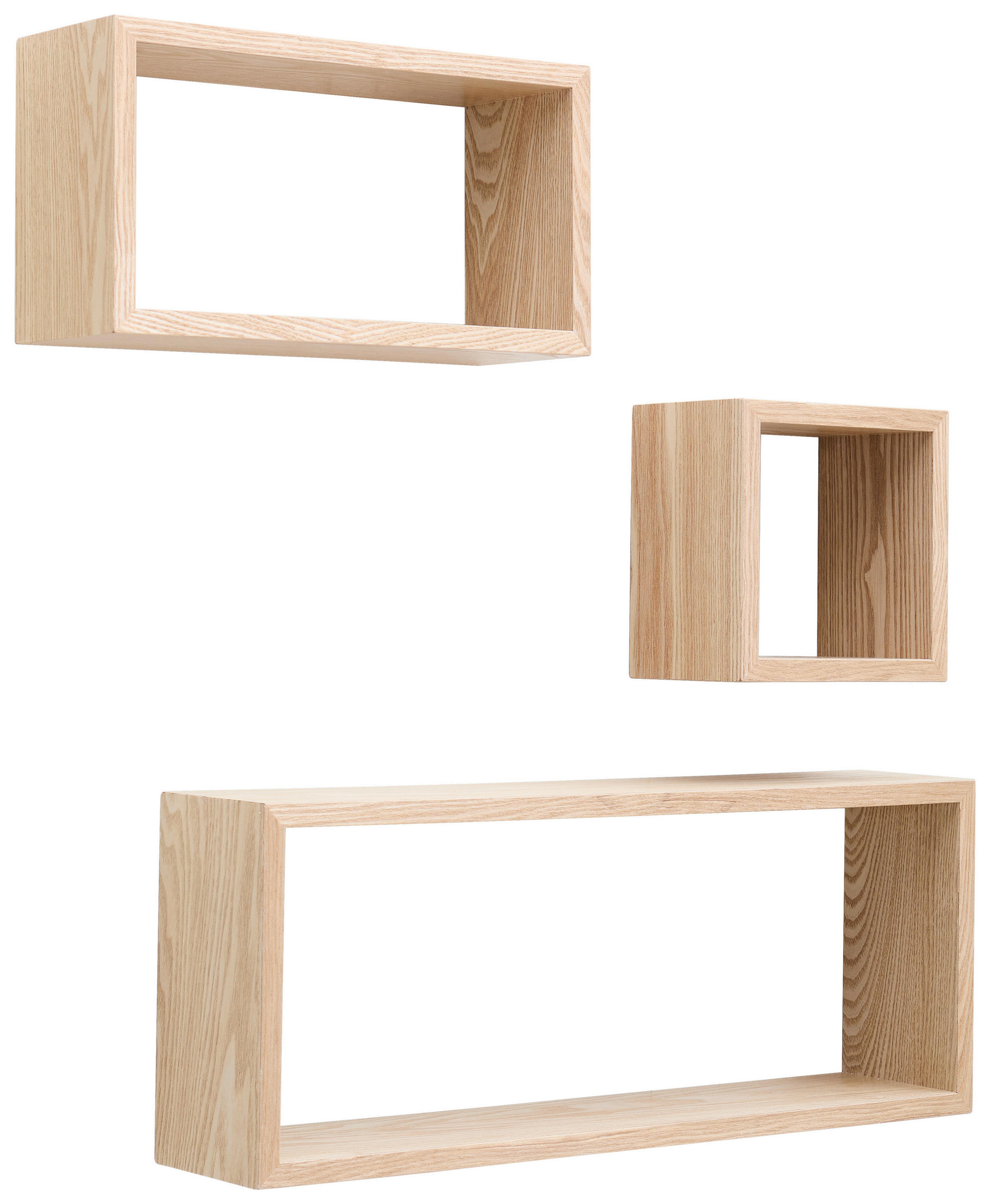 WANDREGALSET  - Eichefarben, Basics, Holzwerkstoff (19,5/19,5/12cm) - Carryhome
