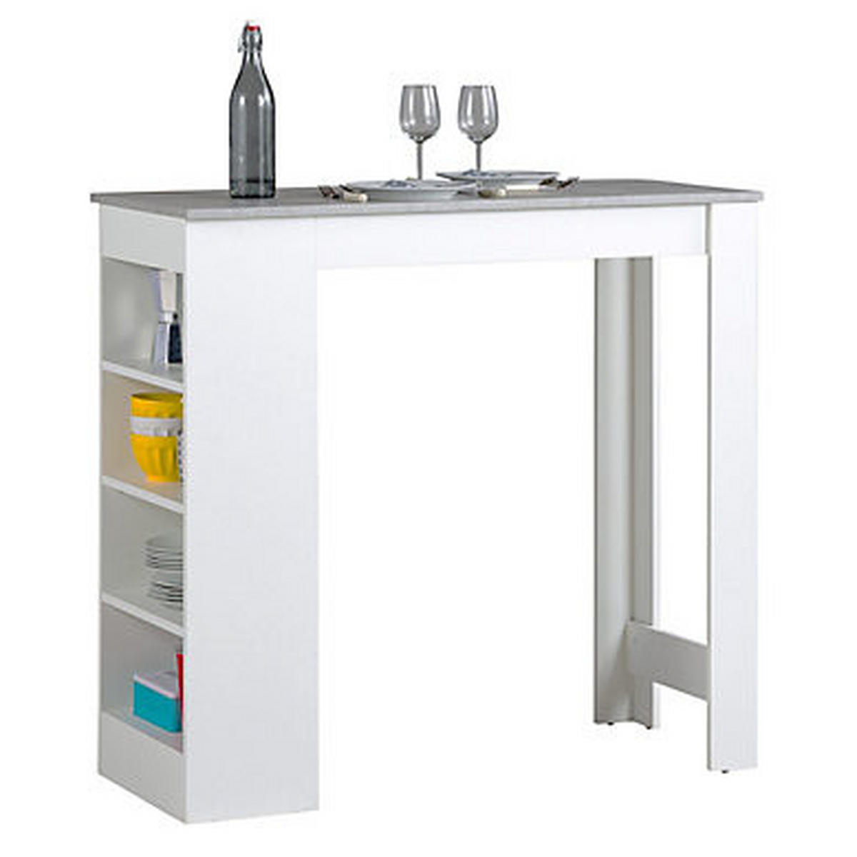 BARTISCH rechteckig Grau, Weiß  - Weiß/Grau, Design, Holzwerkstoff (115/50/103cm) - MID.YOU