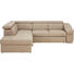 WOHNLANDSCHAFT in Leder Sandfarben - Sandfarben/Chromfarben, Design, Leder (218/259cm) - Welnova WOHNLANDSCHAFT in Leder Sandfarben - Sandfarben/Chromfarben, Design, Leder (218/259cm) - Welnova
