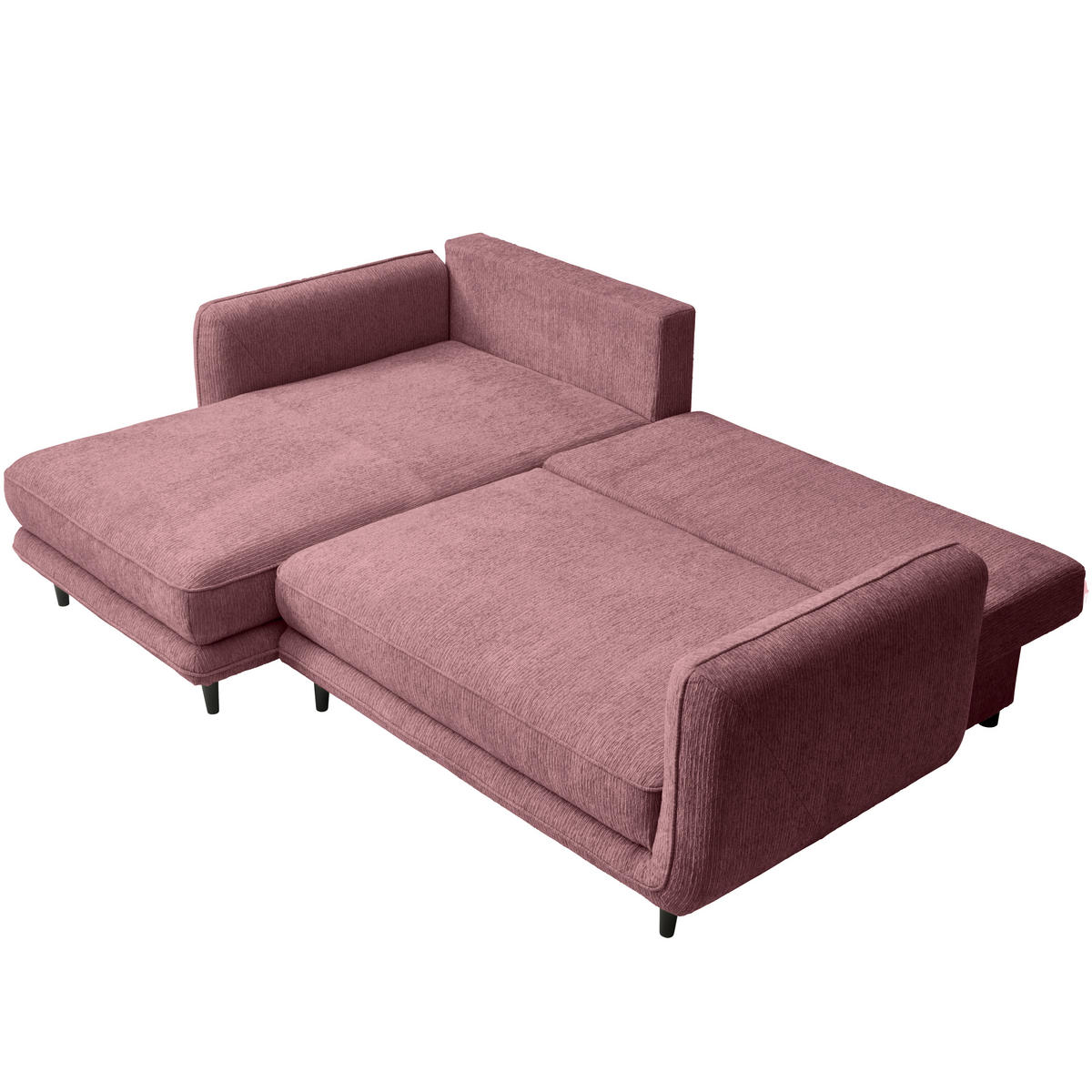 ECKSOFA Altrosa Struktur  - Schwarz/Altrosa, KONVENTIONELL, Holz/Textil (170/247cm) - Carryhome
