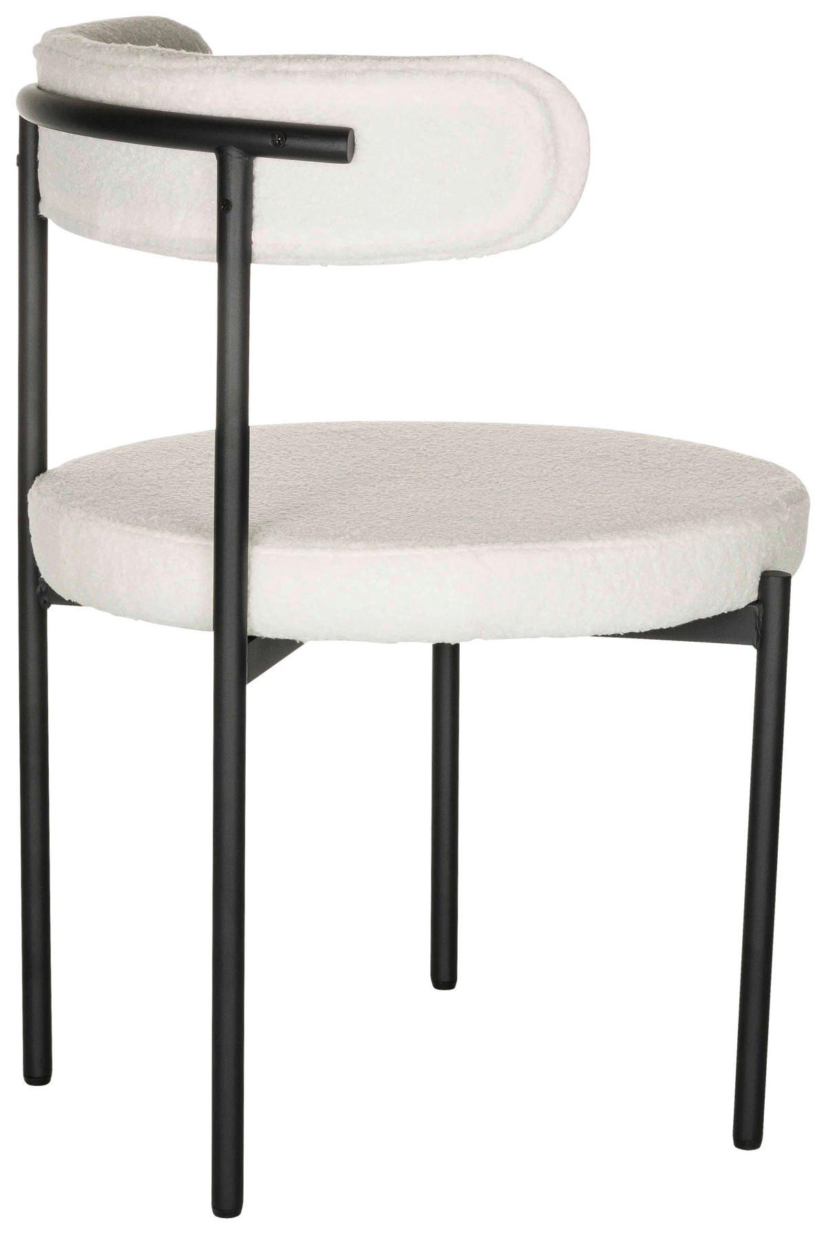 STOL bouclé  - vit/svart, Basics, metall/textil (55/78/56cm) - MID.YOU