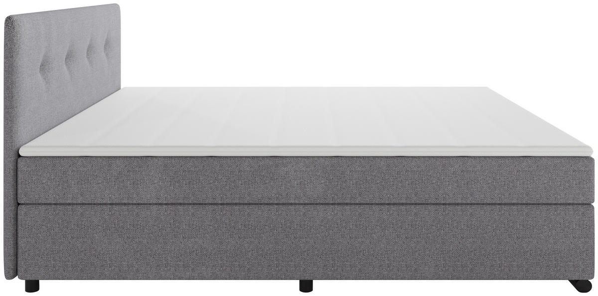 BOXSPRINGBETT 160/200 cm  in Hellgrau  - Hellgrau/Schwarz, MODERN, Karton/Holz (160/200cm) - MID.YOU