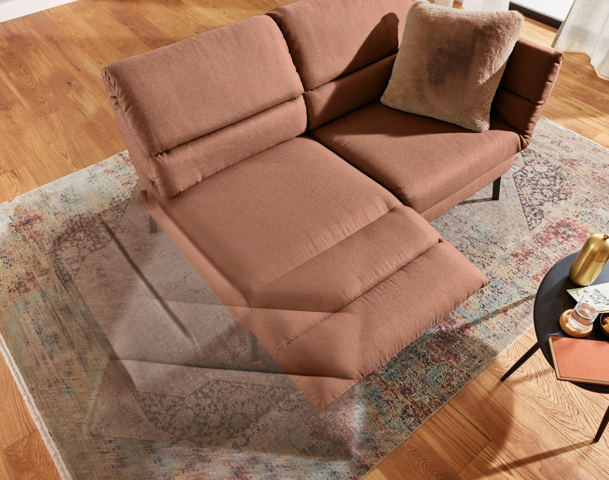 2-SITZER-SOFA Flachgewebe Rostfarben, Orange  - Rostfarben/Schwarz, Design, Textil/Metall (178-226/83-113/96-177cm) - Dieter Knoll