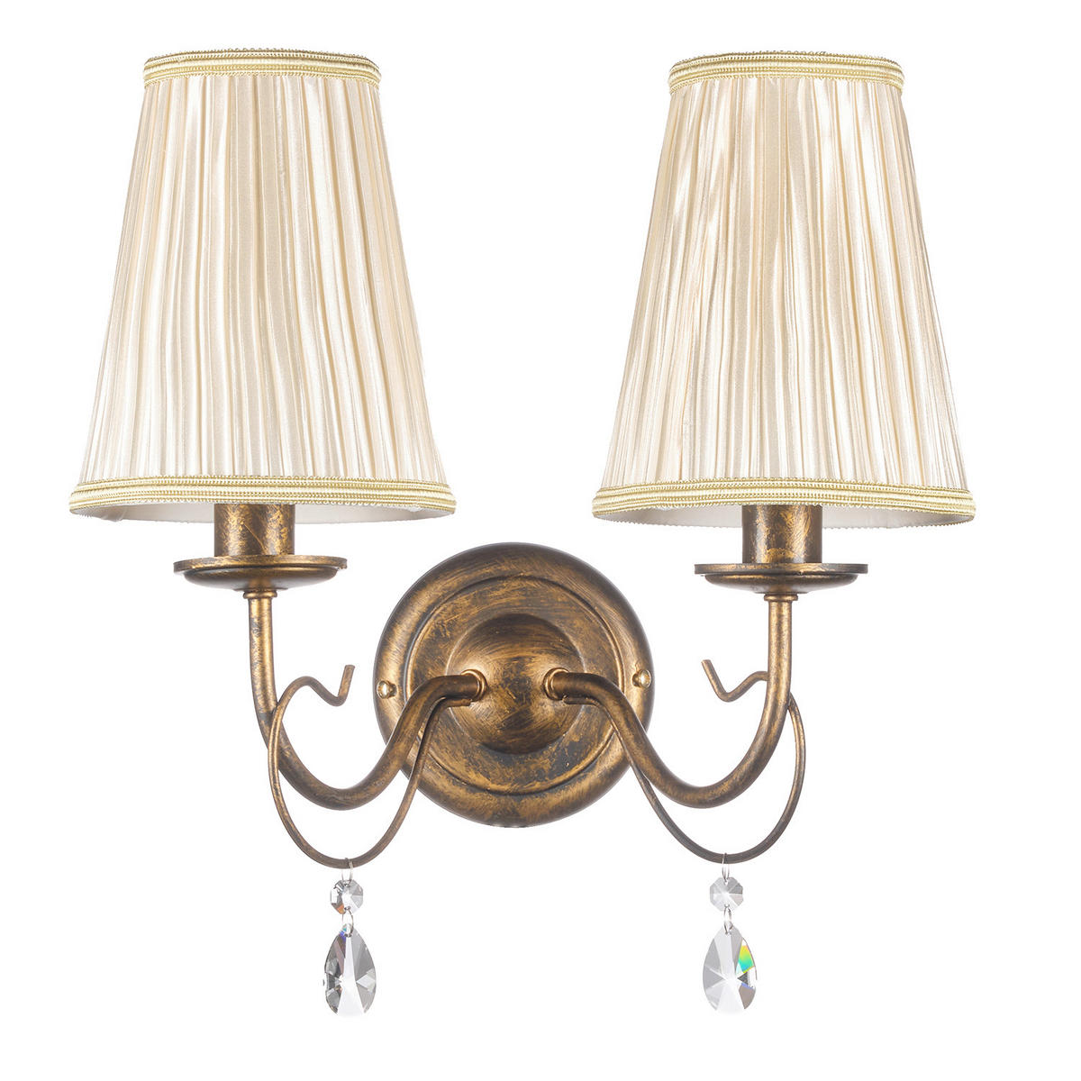 WANDLEUCHTE DELIA 39/25/36 cm  - Cognac, KONVENTIONELL, Glas/Textil (39/25/36cm)