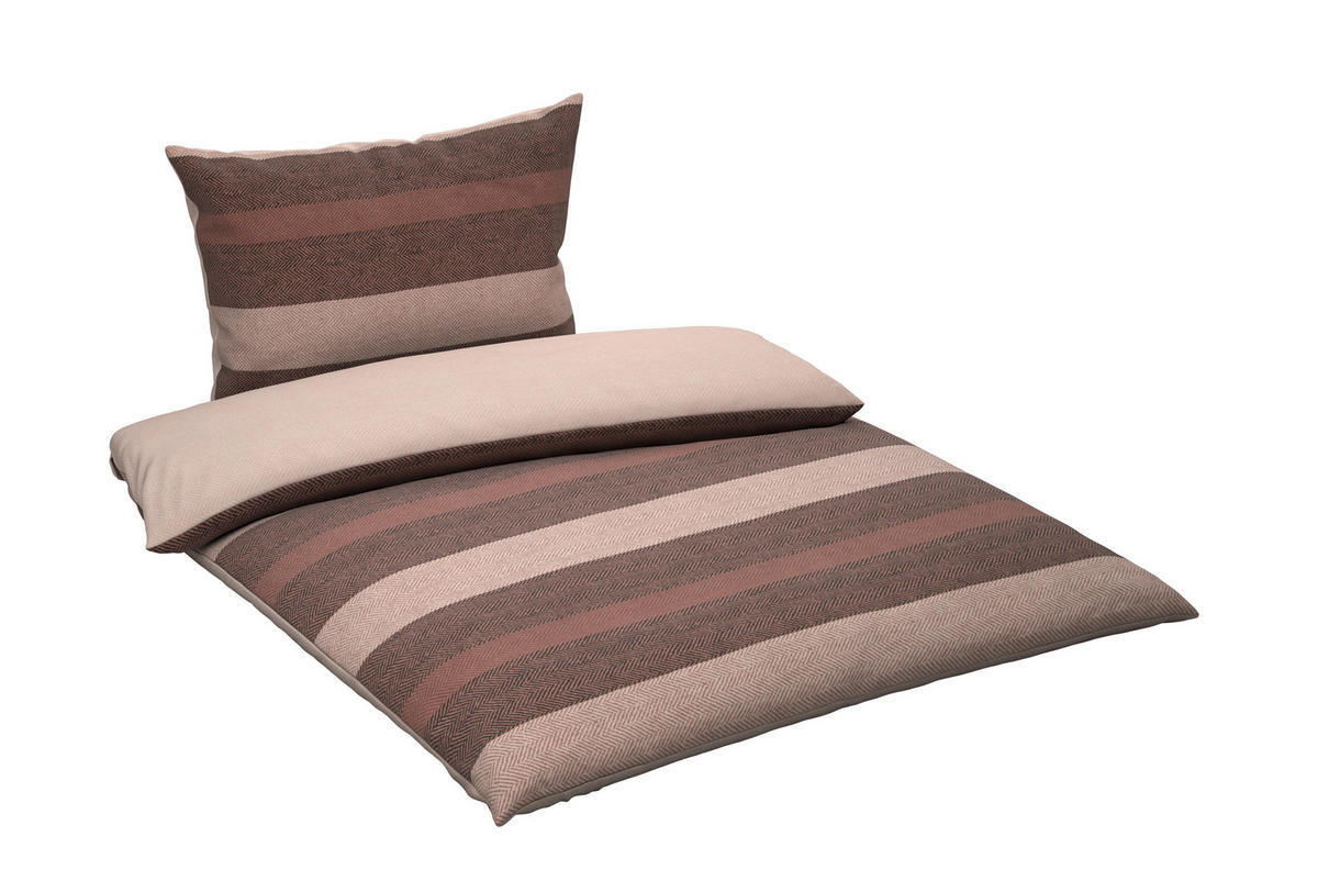 BETTWÄSCHE S. OLIVER Flanell 140/200 cm  - Beige/Braun, Design, Textil (140/200cm) - S. Oliver