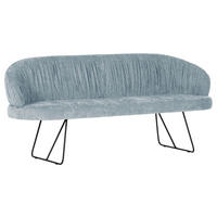 SITZBANK 202/88/65 cm  in Hellblau  - Schwarz/Hellblau, Design, Textil/Metall (202/88/65cm) - Novel