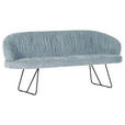 SITZBANK 202/88/65 cm Flachgewebe Hellblau Metall  - Schwarz/Hellblau, Design, Textil/Metall (202/88/65cm) - Novel