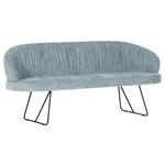 SITZBANK 202/88/65 cm Flachgewebe Hellblau Metall  - Schwarz/Hellblau, Design, Textil/Metall (202/88/65cm) - Novel