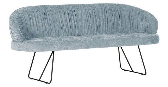 SITZBANK 202/88/65 cm Flachgewebe Hellblau Metall - Schwarz/Hellblau, Design, Textil/Metall (202/88/65cm) - Novel