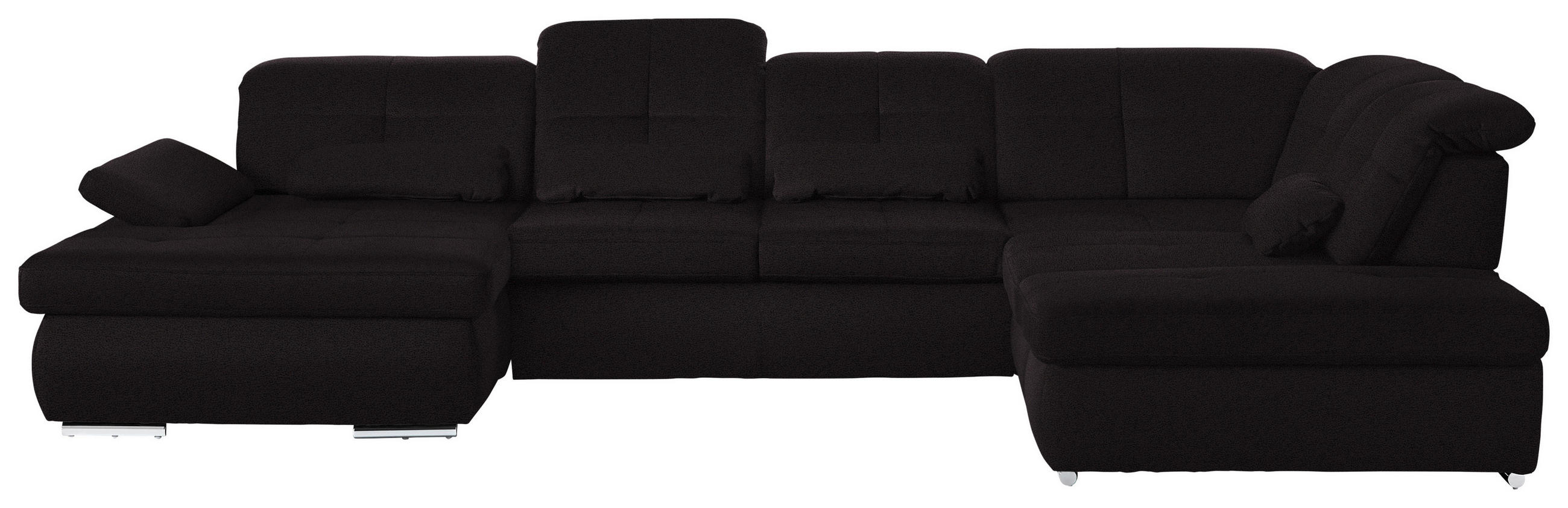 WOHNLANDSCHAFT  in Mikrofaser Anthrazit  - Chromfarben/Anthrazit, Design, Textil (195/371/260cm) - Beldomo Style