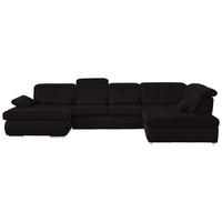 WOHNLANDSCHAFT  in Mikrofaser Anthrazit  - Chromfarben/Anthrazit, Design, Textil (195/371/260cm) - Beldomo Style