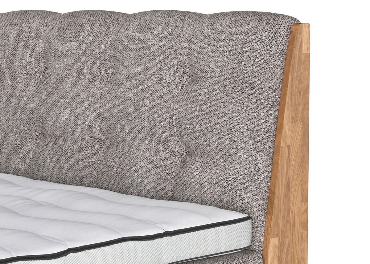 LIT BOXSPRING 160/200 cm  in Taupe  - Taupe/Eichefarben, Modern, Holz/Holzwerkstoff (160/200cm) - MID.YOU