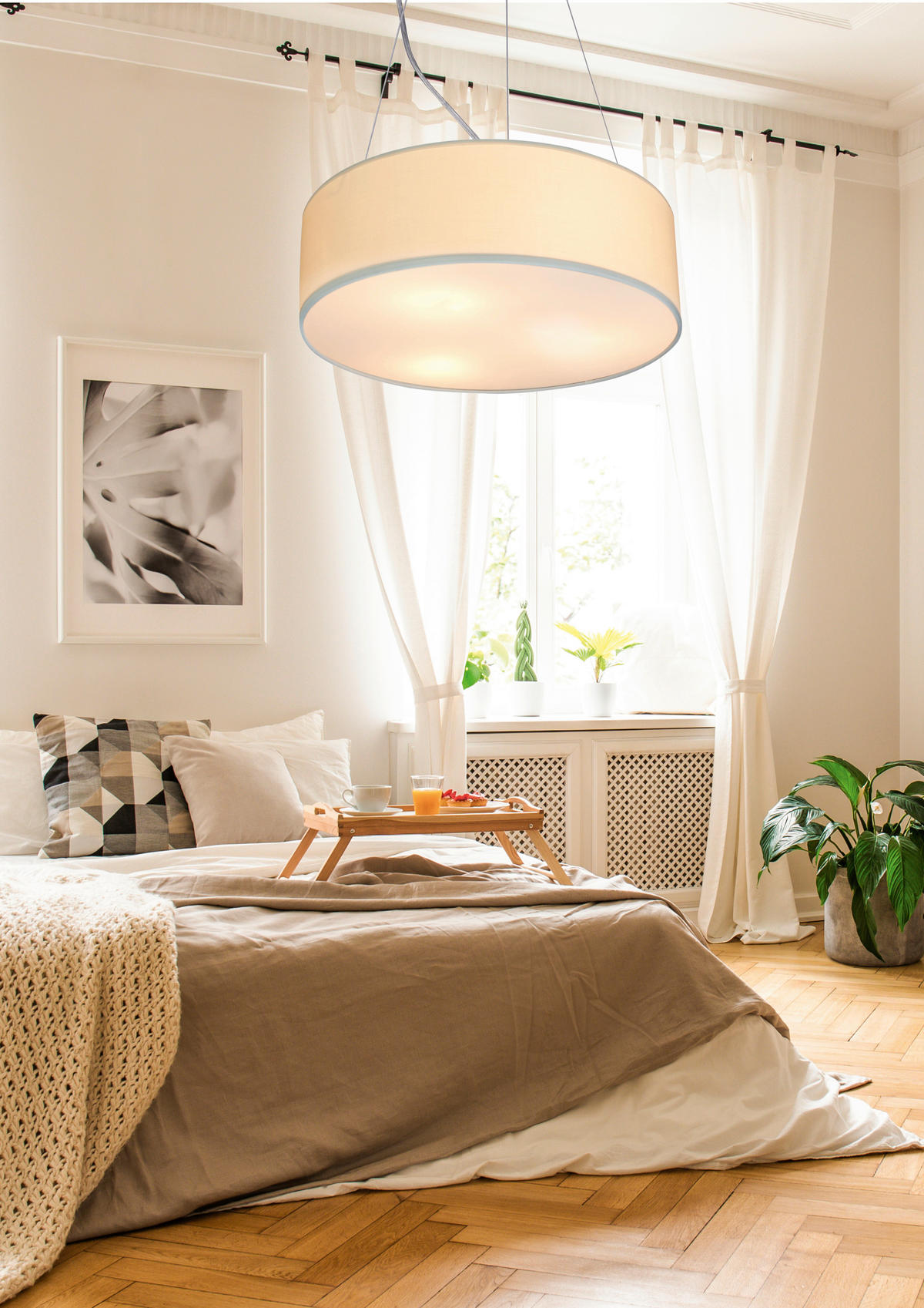 HÄNGELEUCHTE 40/40/100 cm   - Creme, Basics, Metall (40/40/100cm)