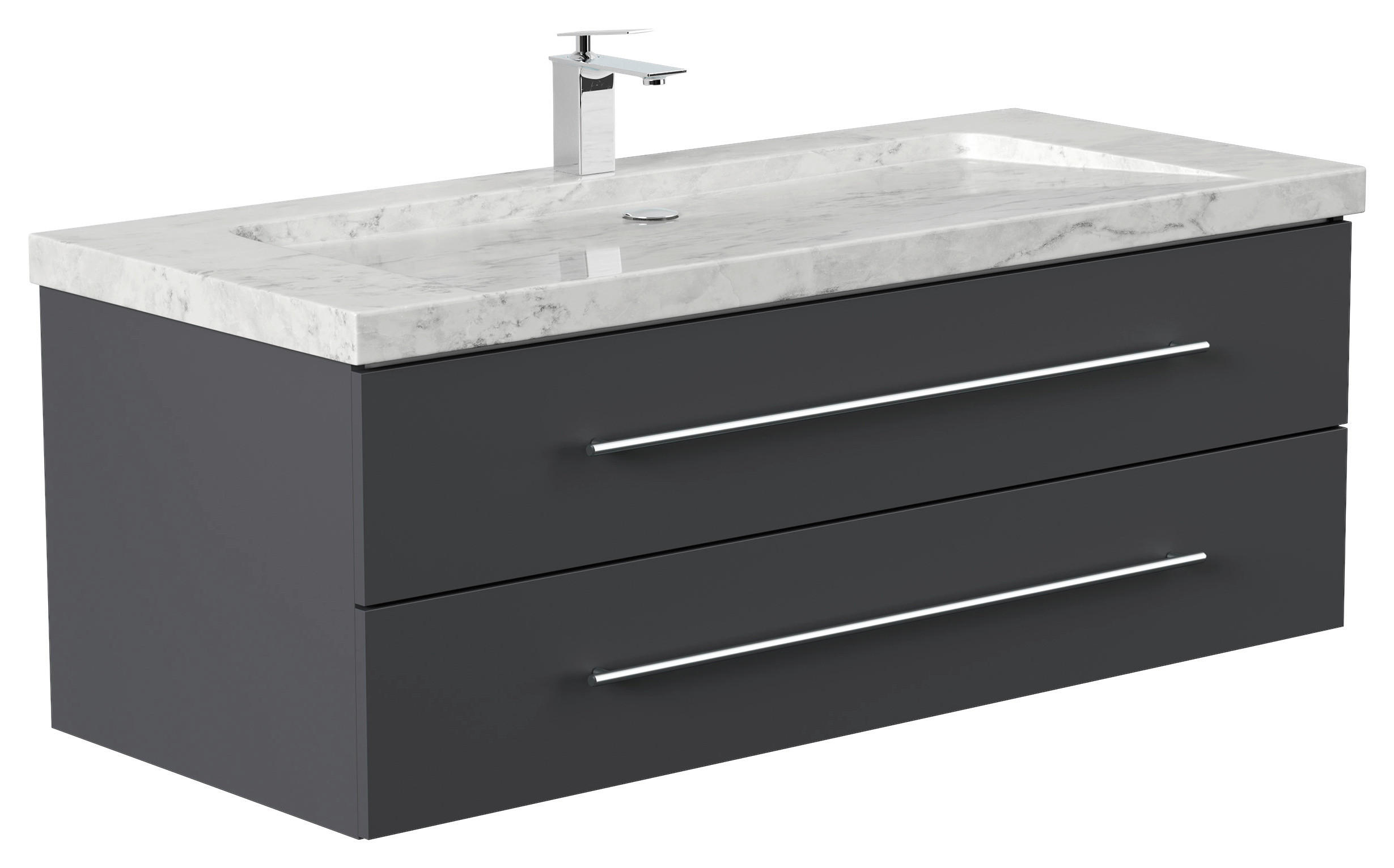 WASCHTISCHKOMBI 130 cm  - Graphitfarben, Basics, Holzwerkstoff/Stein (130cm) - MID.YOU