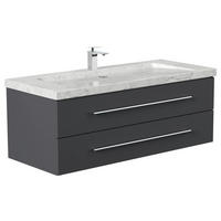 WASCHTISCHKOMBI 130 cm  - Graphitfarben, Basics, Holzwerkstoff/Stein (130cm) - MID.YOU