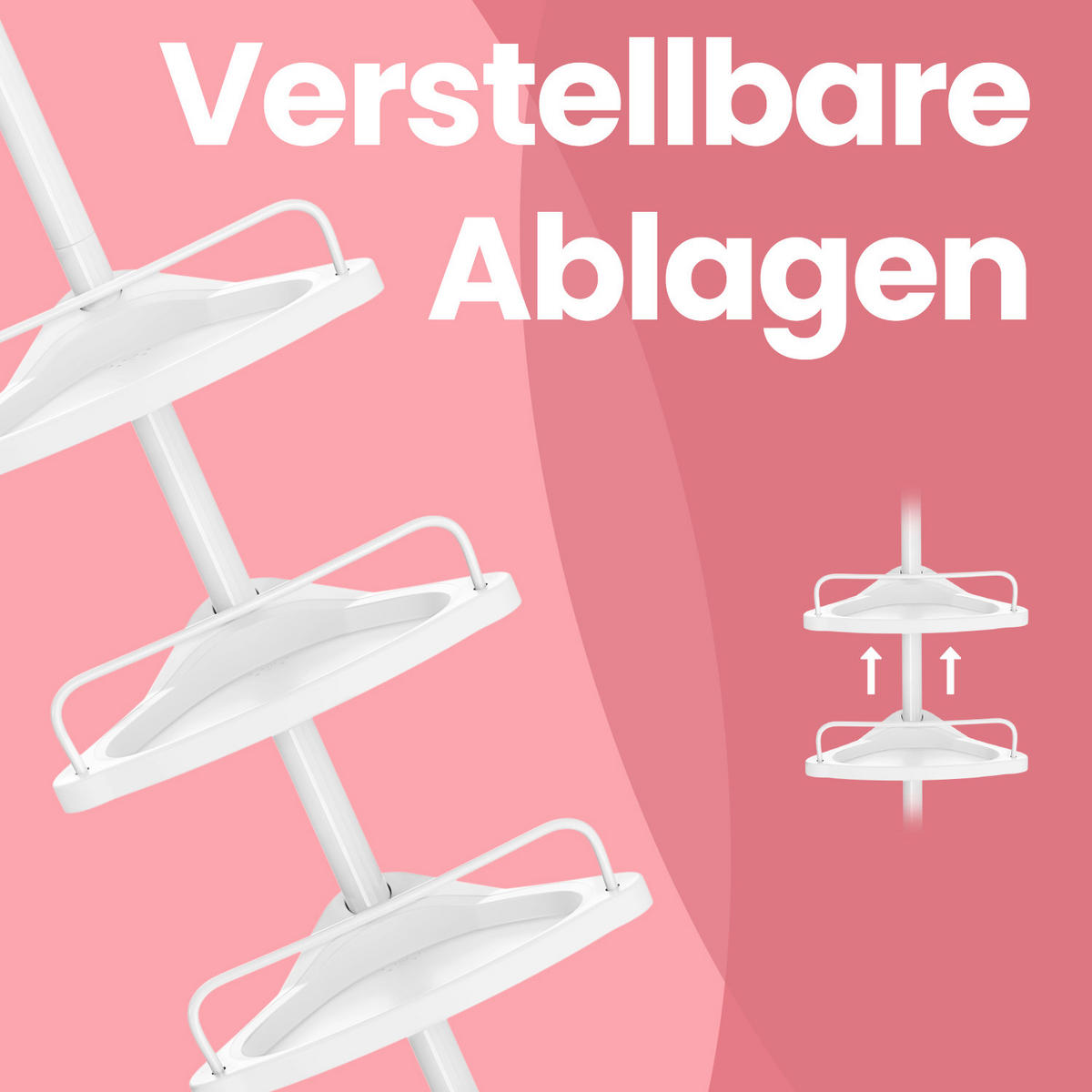DUSCHREGAL - Weiß, Basics, Kunststoff/Metall (35/85-305/25cm)