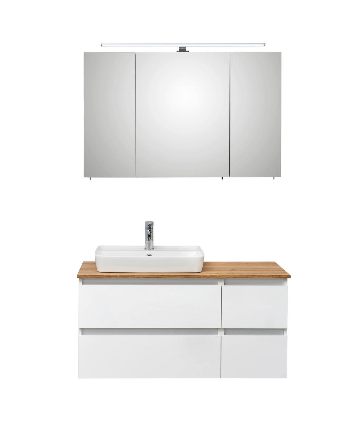 KOPALNICA  bela, barve hrasta  - barve hrasta/bela, Konvencionalno, leseni material/keramika (113cm) - Pelipal