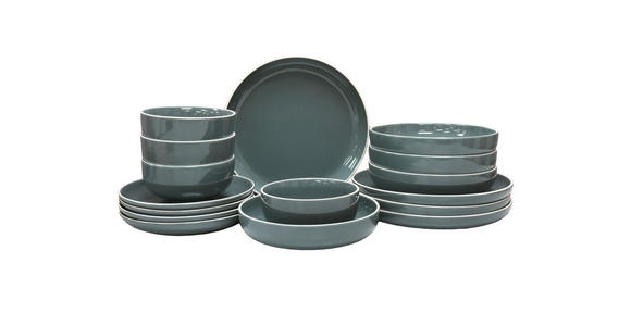 KOMBISERVICE Bastia azzurro 16-teilig  - Blau, Trend, Keramik - Novel