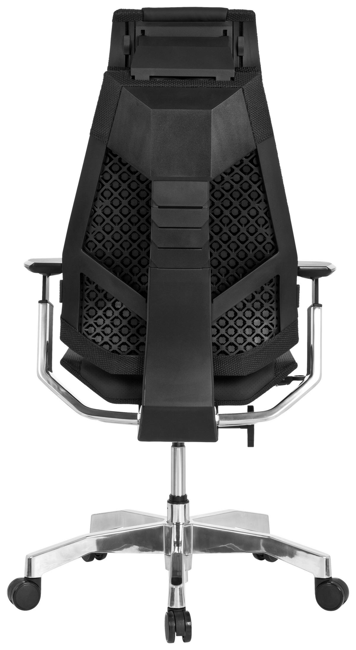 SNURRSTOL  i svart  - aluminiumfärg/svart, Modern, metall/läder (57/119/46cm) - MID.YOU
