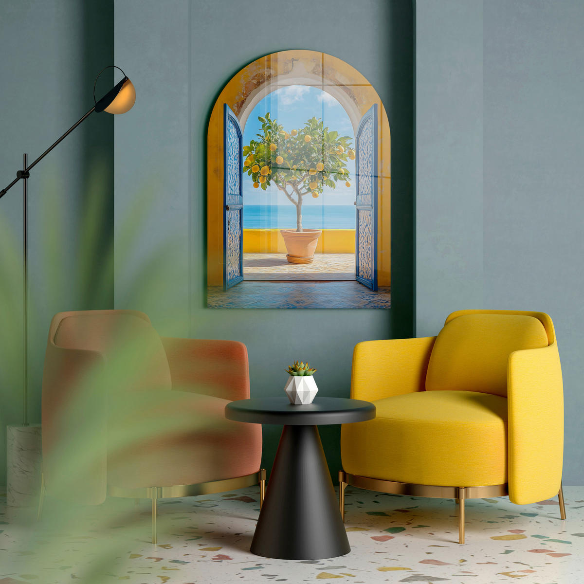 GLASBILD Landschaft & Natur  - Multicolor, Basics, Glas/Papier (70/100/0,79cm)