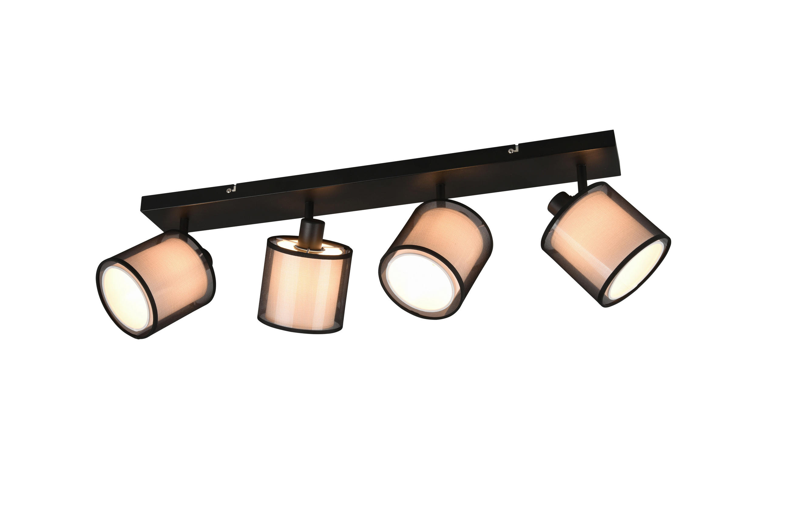 STRAHLER Burton 71,5/19,5/18 cm   - Schwarz/Grau, Basics, Textil/Metall (71,5/19,5/18cm) - Trio Leuchten