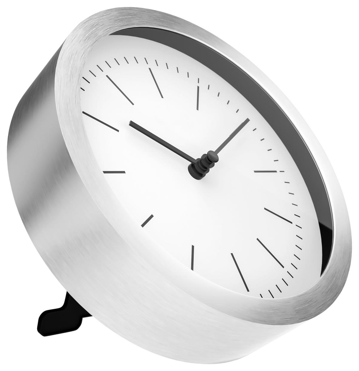 WANDUHR  Silberfarben, Weiß 15 cm  - Silberfarben/Weiß, Basics, Metall (15cm)