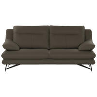 2,5-SITZER in Leder Taupe  - Taupe/Schwarz, Design, Leder/Metall (195/90/109cm)