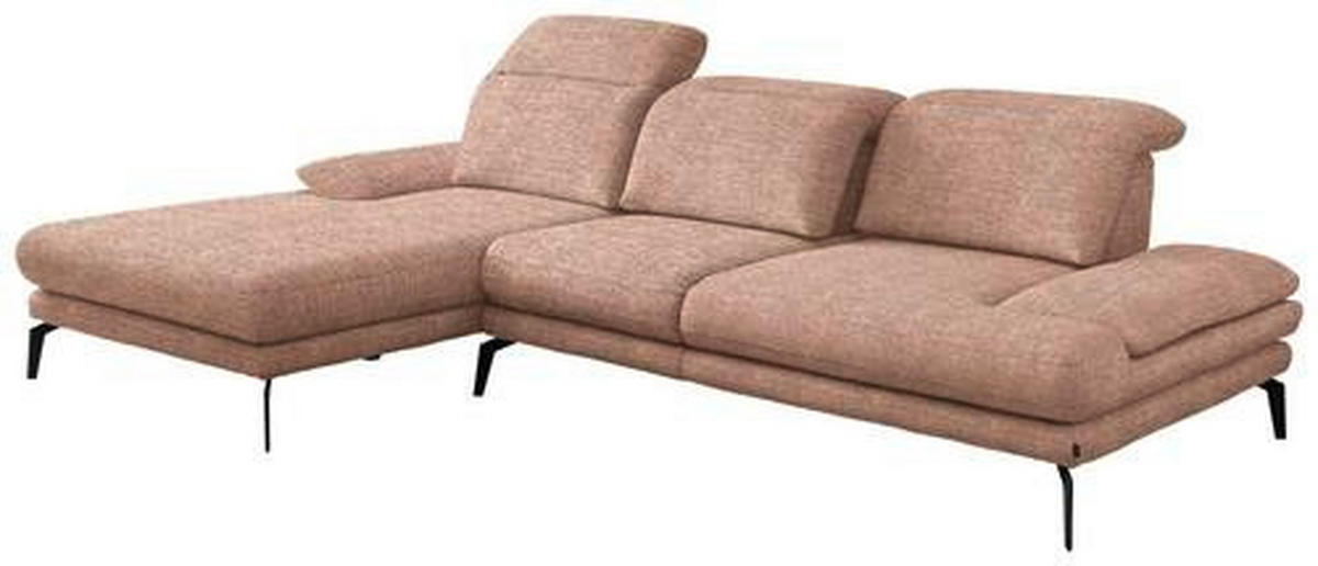 SAROKKANAPÉ textil világosbarna  - fekete/világosbarna, Design, textil/fém (180/289cm) - Stylife