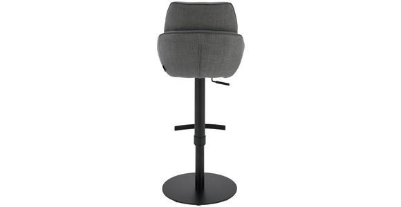 BARHOCKER in Metall, Textil Grau, Schwarz - Schwarz/Grau, Design, Textil/Metall (49/85.5-110/59cm) - Novel