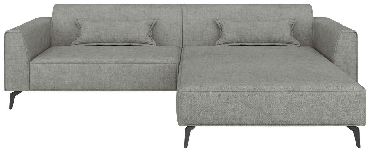 ECKSOFA  in Chenille Hellbraun  300/190 cm  - Hellbraun/Schwarz, MODERN, Textil/Metall (300/190cm) - Carryhome