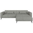 ECKSOFA  in Chenille Greige  300/190 cm  - Hellbraun/Greige, MODERN, Textil/Metall (300/190cm) - Carryhome