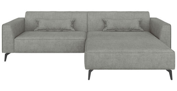 ECKSOFA  in Chenille Greige  300/190 cm  - Hellbraun/Greige, MODERN, Textil/Metall (300/190cm) - Carryhome