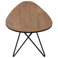 BEISTELLTISCHSET Mindiholz massiv Schwarz, Teakfarben  - Schwarz/Teakfarben, LIFESTYLE, Holz/Metall (40-50/45-55/36-45cm) - Landscape