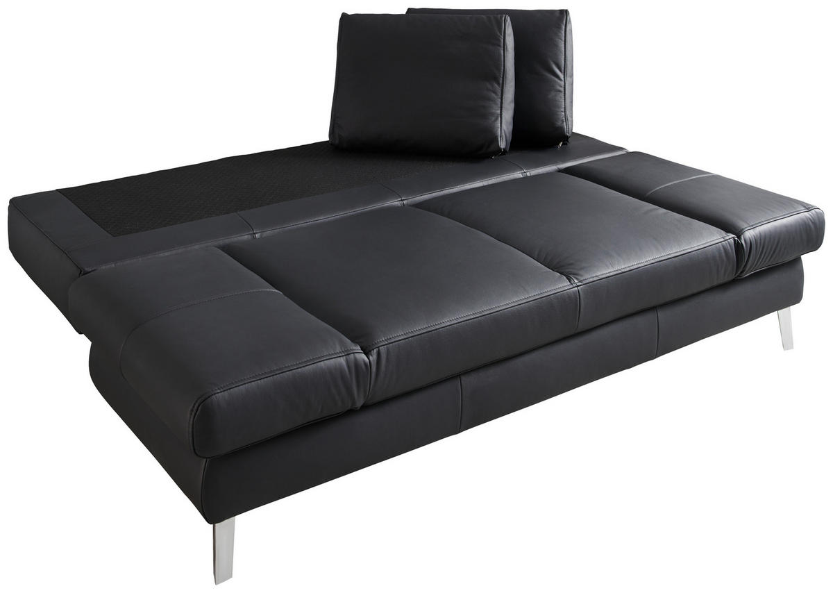 SCHLAFSOFA in Echtleder  - Chromfarben, Design, Leder/Metall (200/85/90cm) - Novel