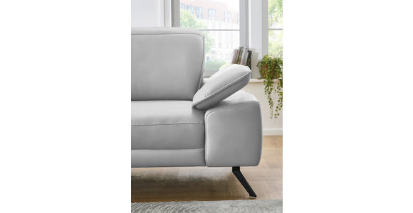 ECKSOFA in Echtleder Weiß 193/332 cm - Schwarz/Weiß, Design, Leder/Metall (193/332cm) - Dieter Knoll