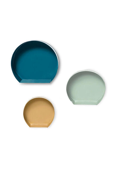 WANDREGALSET Goldfarben, Petrol, Hellgrau  - Goldfarben/Petrol, Design, Metall (27-39,5/26-37,5/12cm) - Kayoom