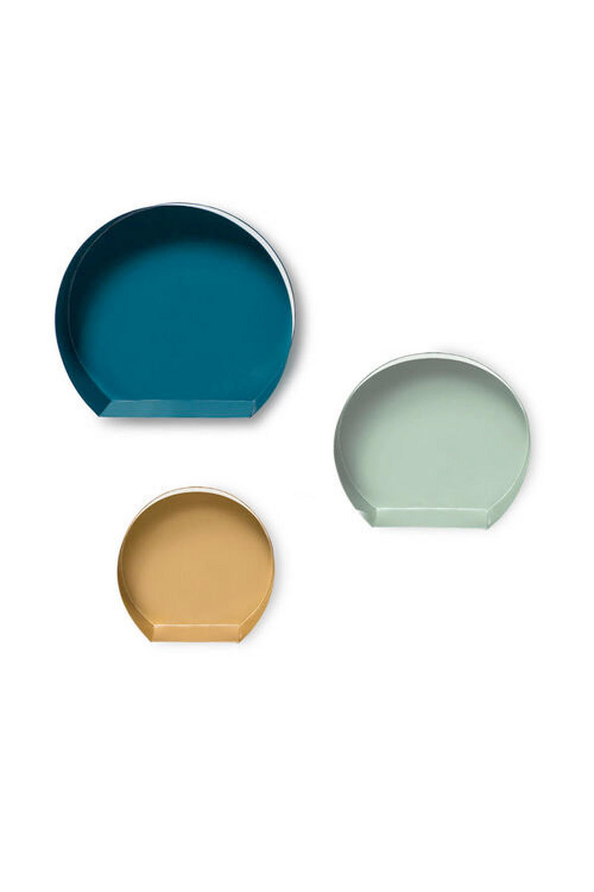 WANDREGALSET Goldfarben, Petrol, Hellgrau  - Goldfarben/Petrol, Design, Metall (27-39,5/26-37,5/12cm) - Kayoom
