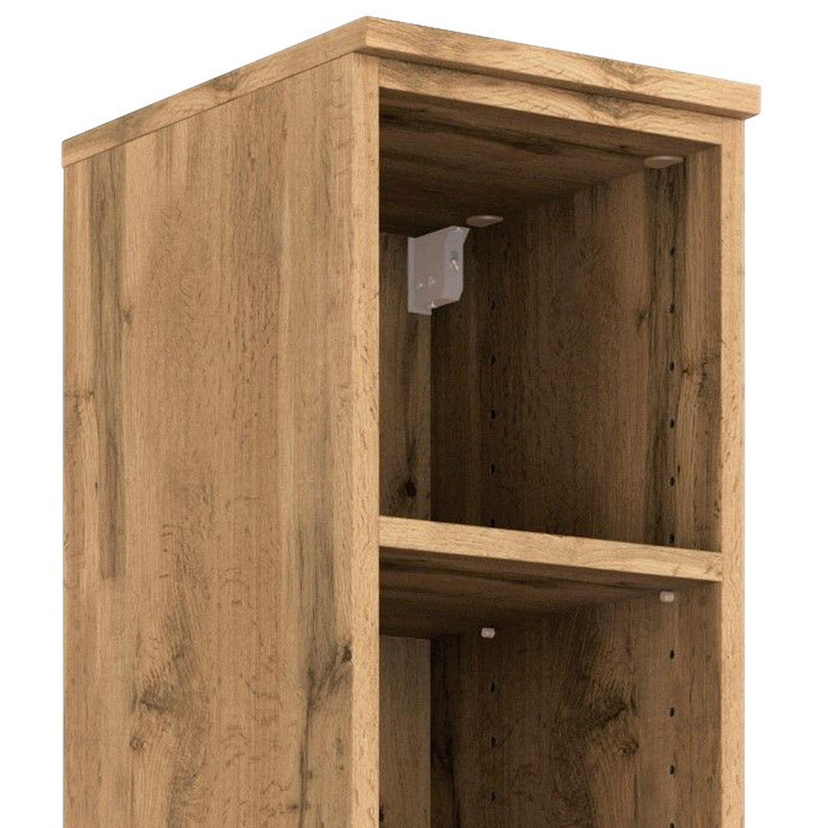 BADEZIMMERREGAL  - Eichefarben/Silberfarben, KONVENTIONELL, Holzwerkstoff/Kunststoff (25cm) - Held